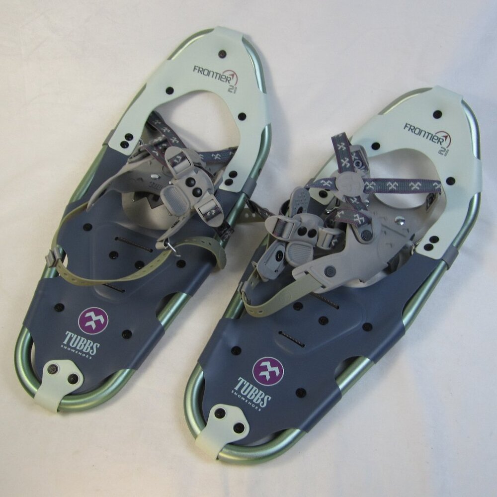 Tubbs Frontier 21 Womens Snowshoes: 21" Light Green & Blue - Good Used Condition